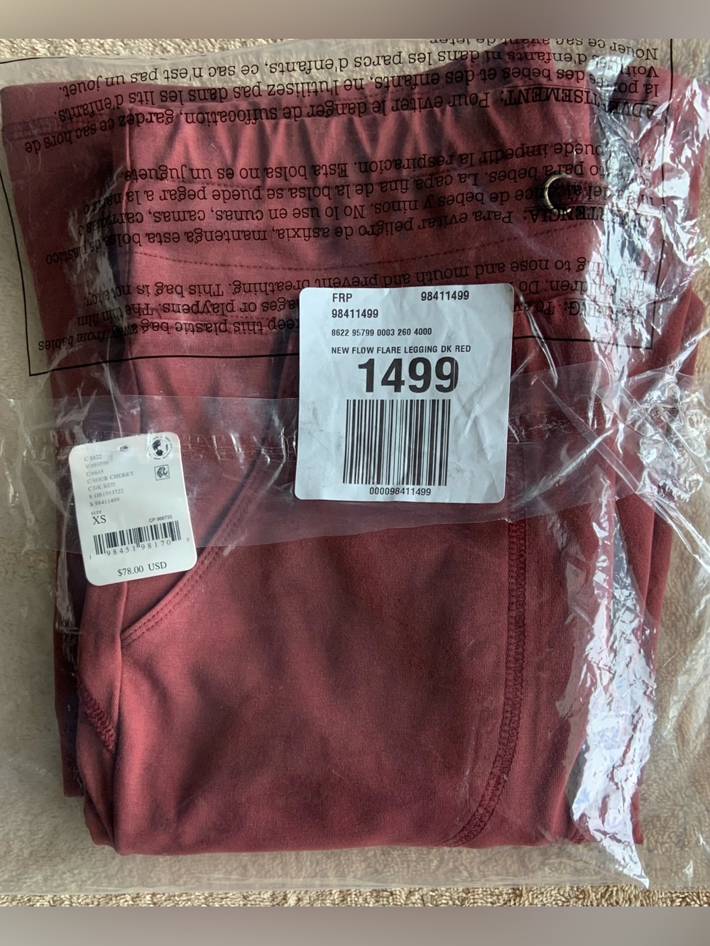 FP Movement by Free People ~ New Flow Flares ~ XS ~ Color; Sour Cherry ~ NWT** - Picture 5 of 12